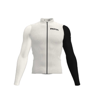 white long-sleeved cycling jersey rock racing