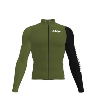 Green long-sleeved cycling jersey rock racing